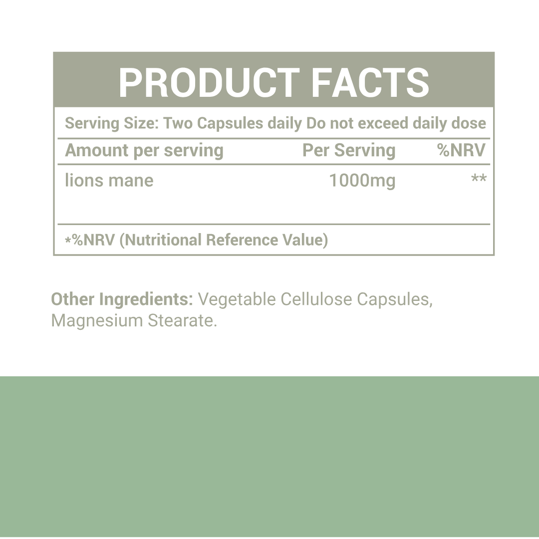 Lions Mane Mushroom | Adaptogenic | Capsules 1000mg